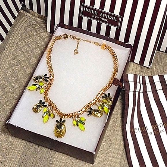 Henri 🍍Bendel Pineapple Statement Necklace with Swarovski Crystals - Picture 1 of 16
